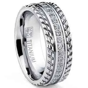 Titanium Pave Set Wedding Band - 07AB28