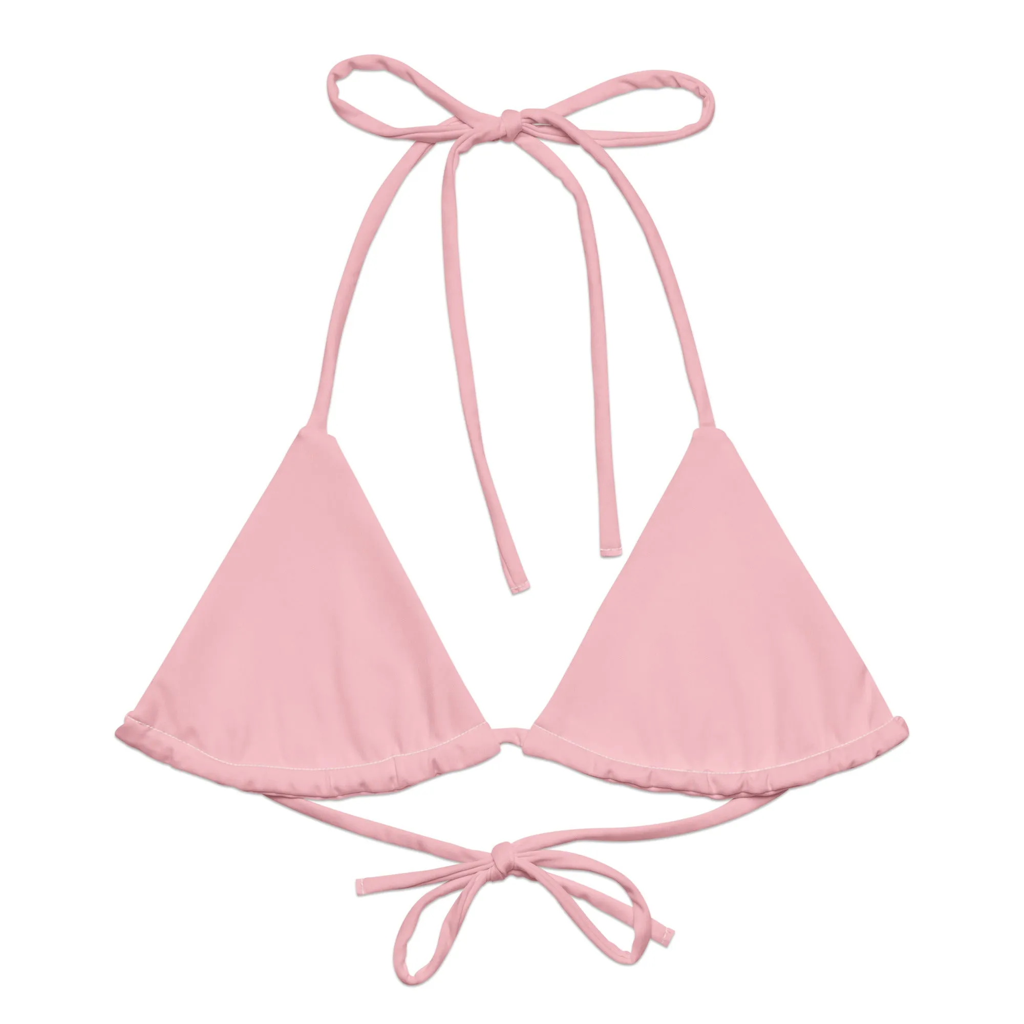 TRIANGLE STRING BIKINI TOP ECO - BLUSH PINK