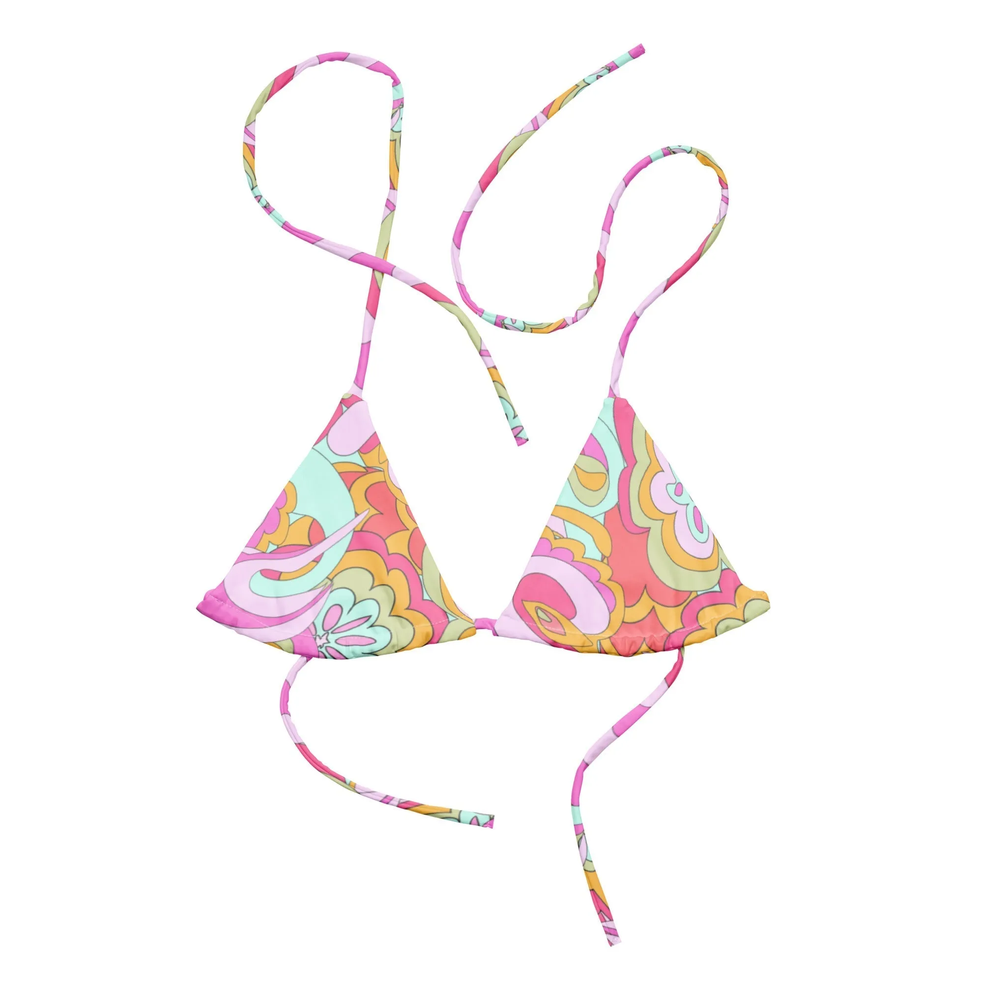 TRIANGLE STRING BIKINI TOP ECO - PINK DELICA