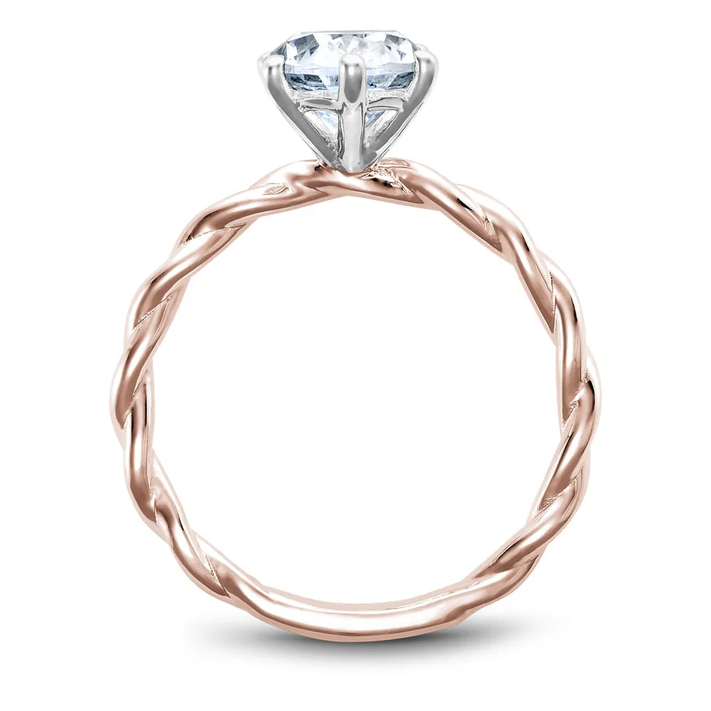 Twisted Band Solitaire Engagement Ring