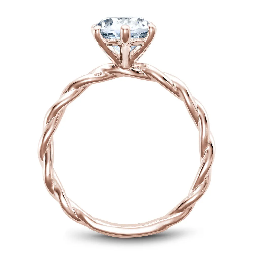 Twisted Band Solitaire Engagement Ring