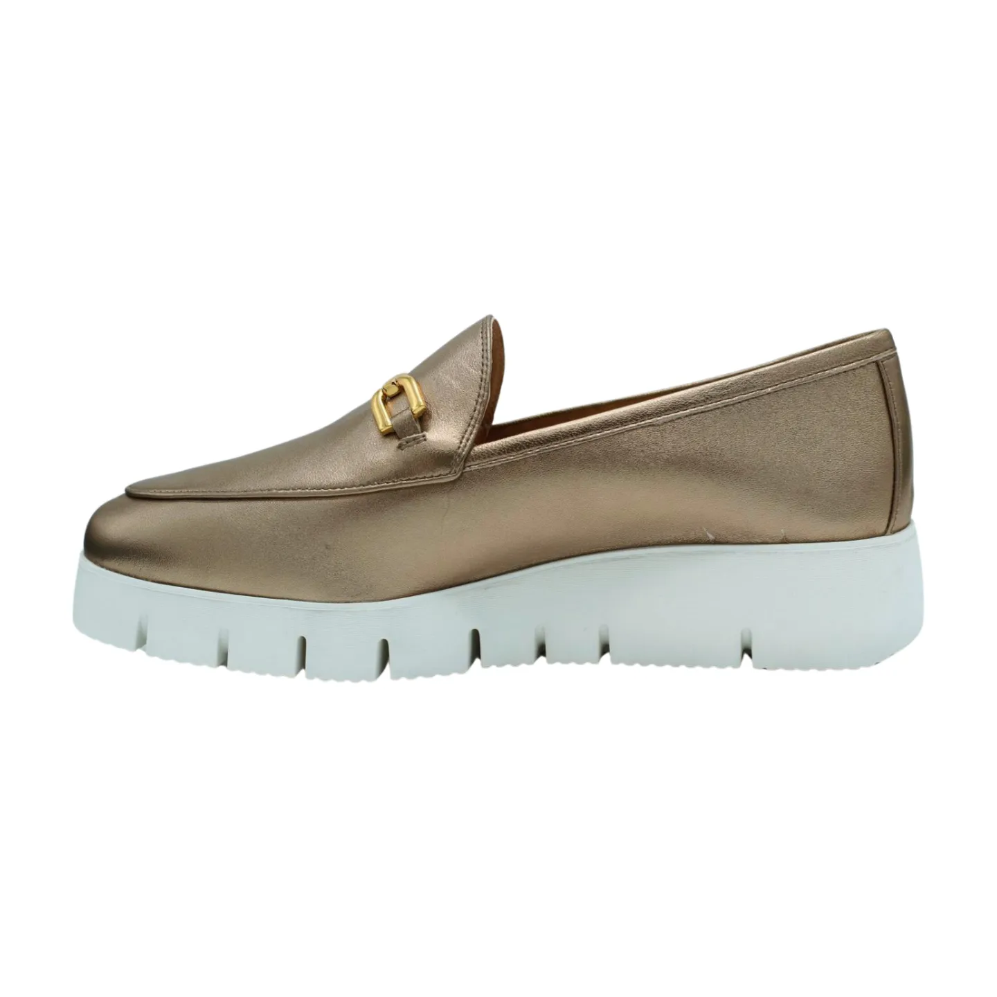 UNISA Gold Leather wedge Loafer FAMO