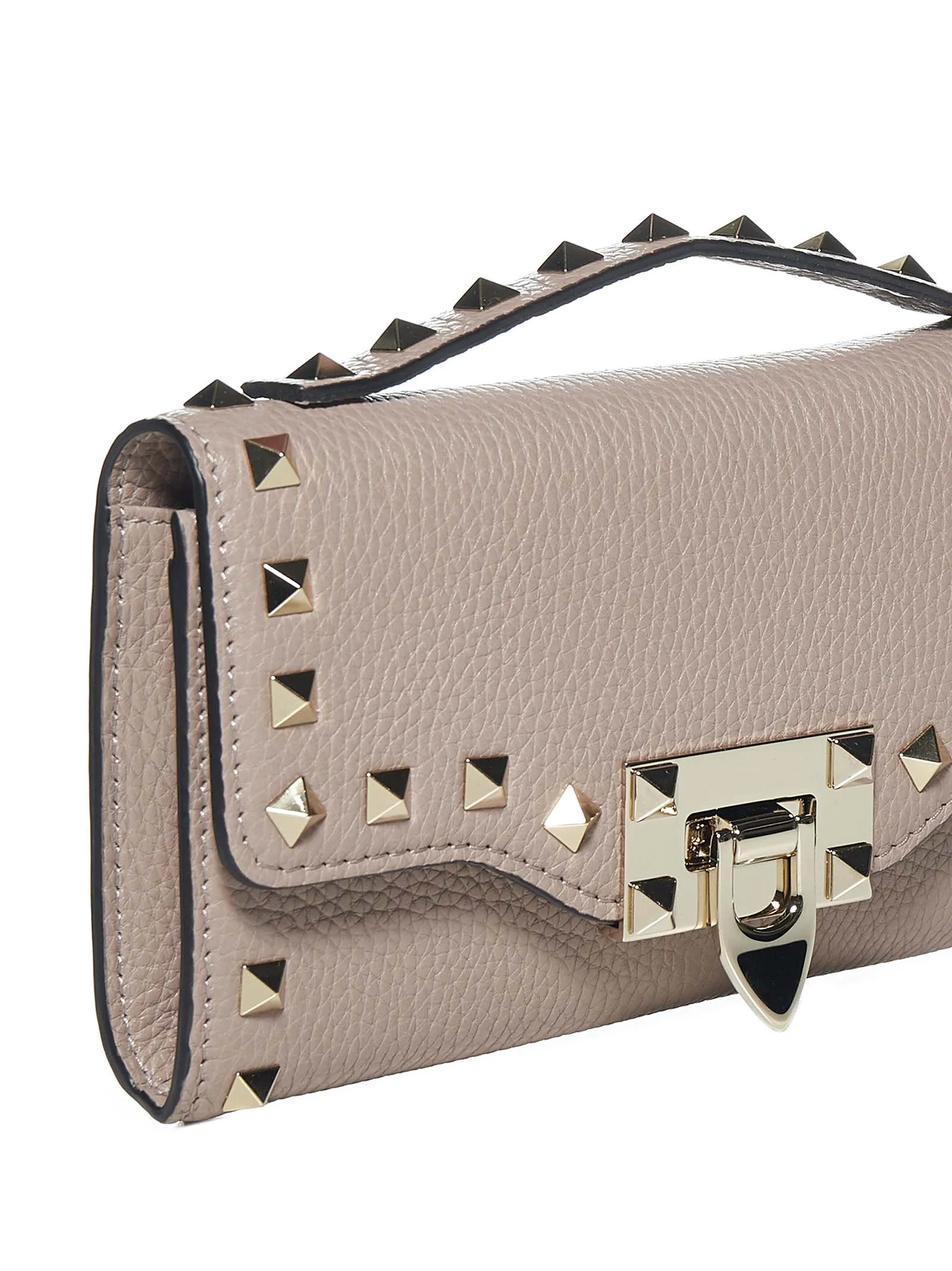 Valentino Garavani Rockstud Logo Detailed Wallet