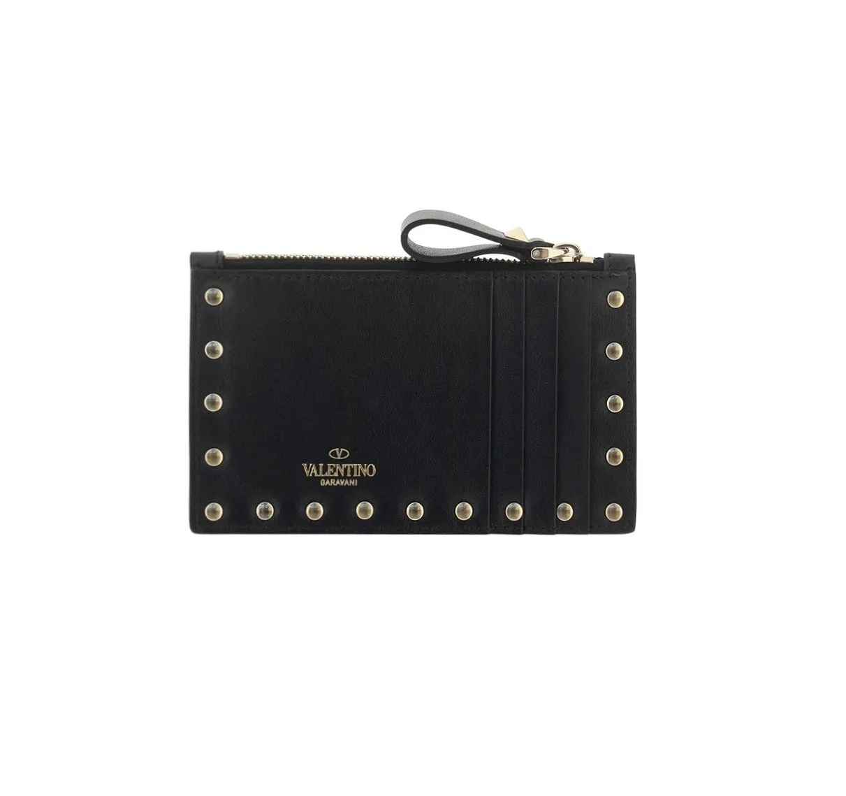 Valentino Garavani Rockstud Zip-Up Card Case