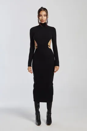 Valerie Midi Dress - Black