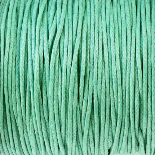 Waxed Cotton Cord, Mint Green, 1.5mm