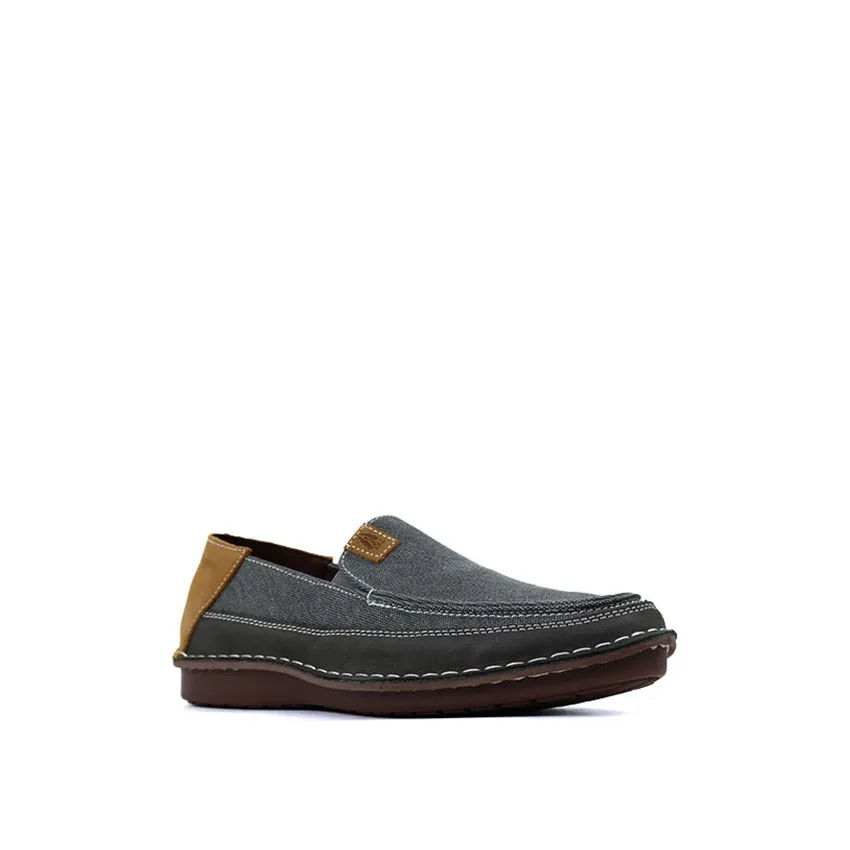 Weaver Slip On Men's Shoes - Grey Canvas Nubuck