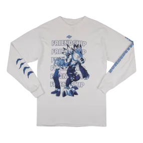 Weregarurumon And Matt Friendship White Longsleeve