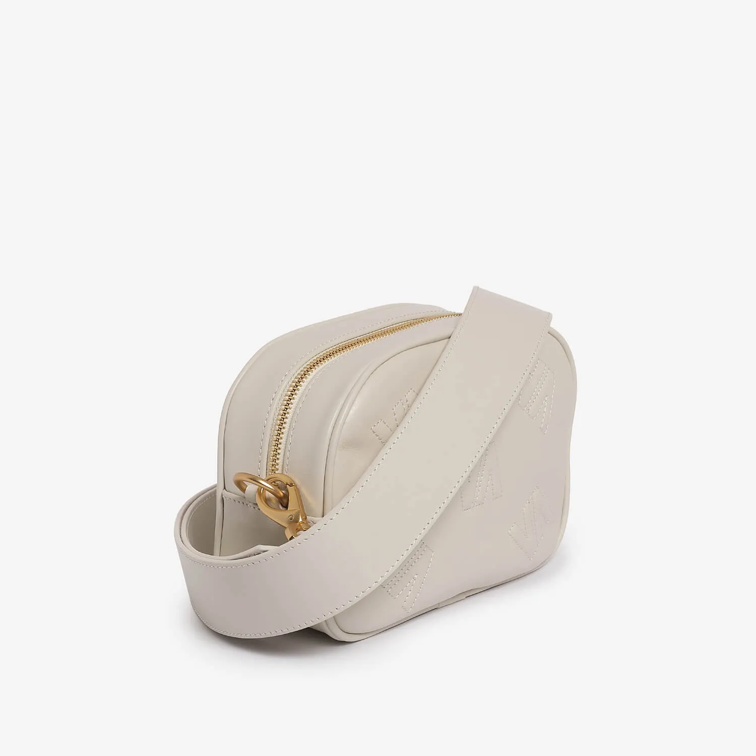 White calf leather shoulder bag