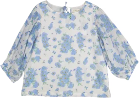 WHOOPI TOP-Blue Blossoms