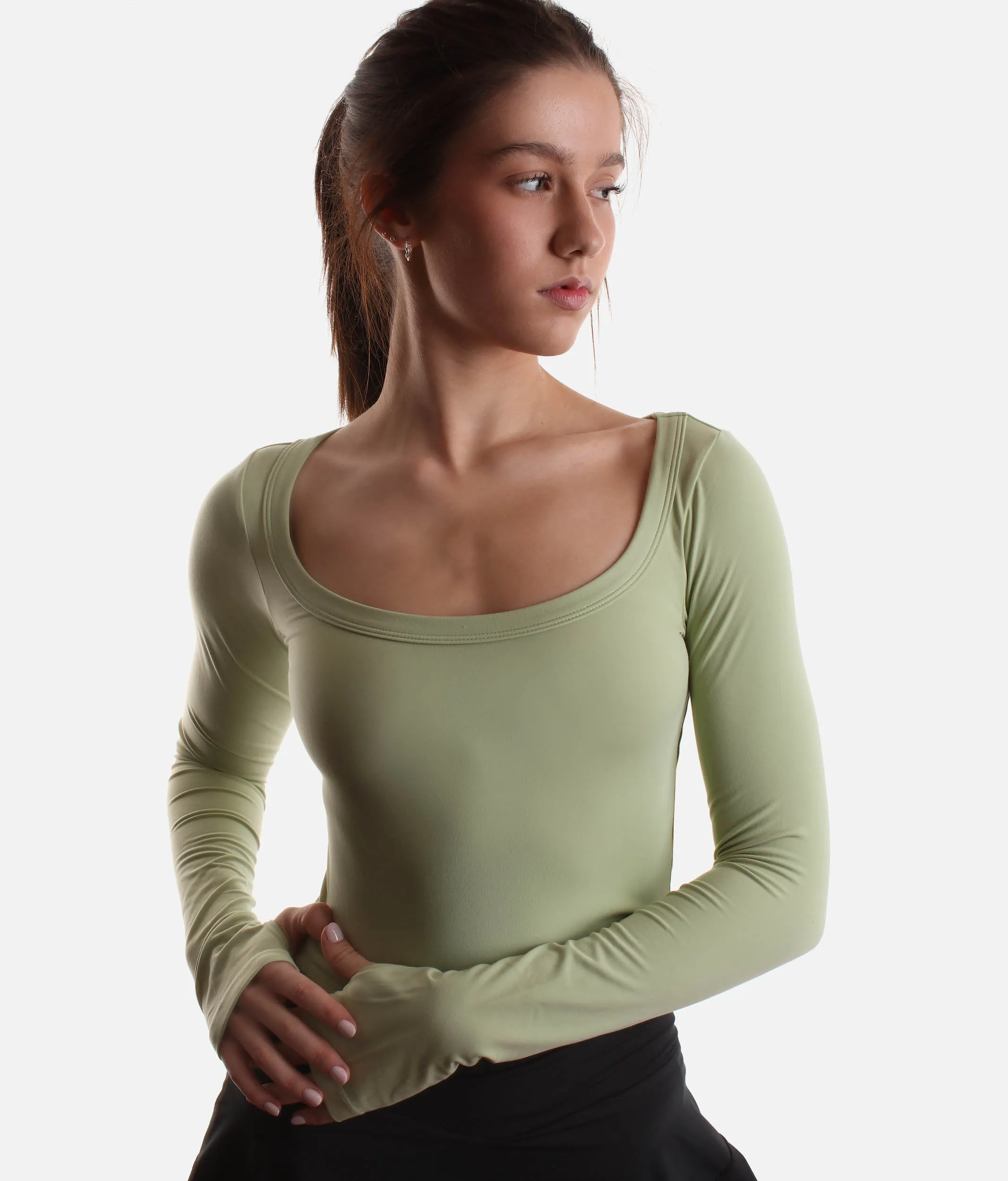 Your Favorite Long Sleeve Reversible Top - Pistachio