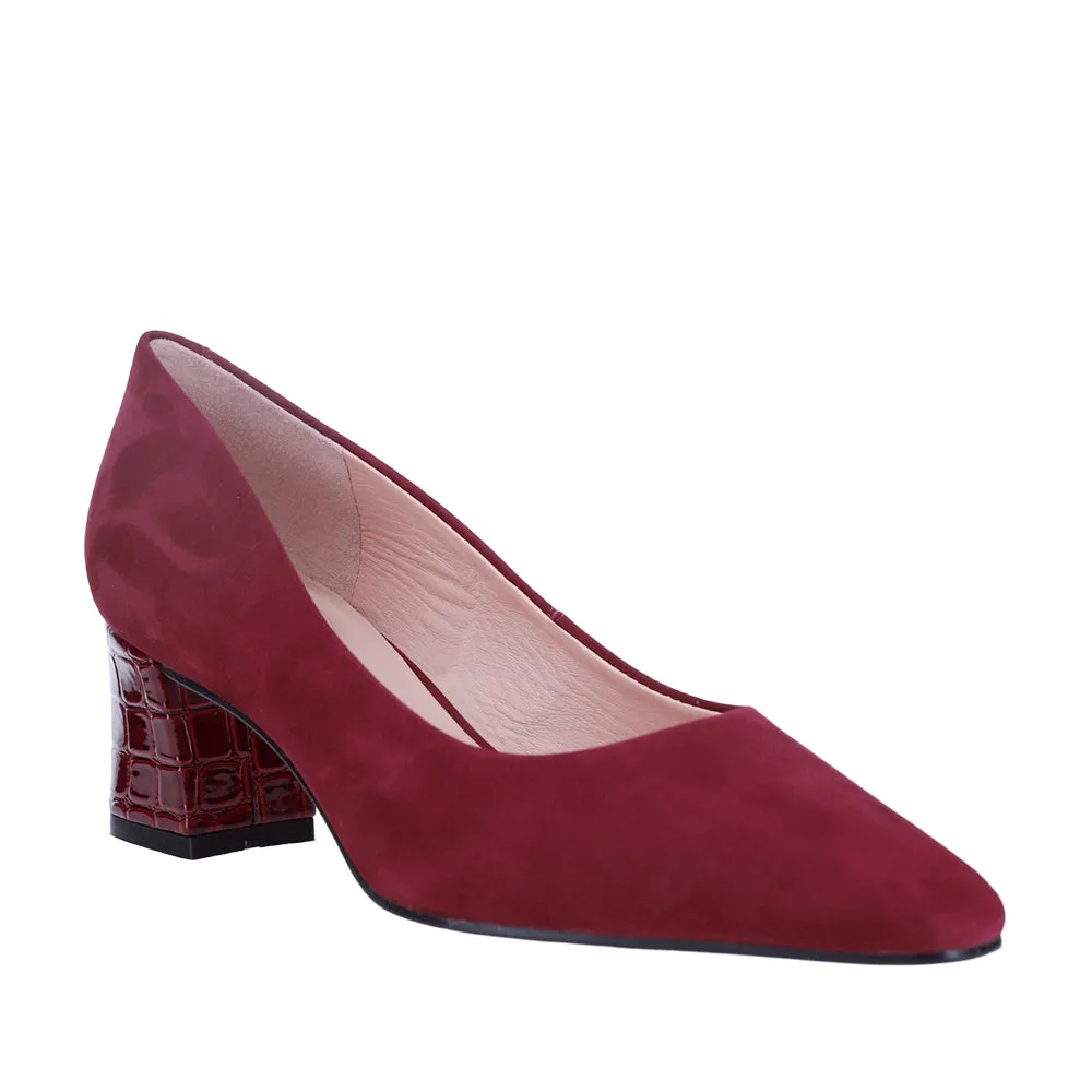 ZAGARRA - REMIN - BURGANDY SDE/CROC HEEL