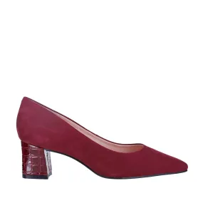 ZAGARRA - REMIN - BURGANDY SDE/CROC HEEL