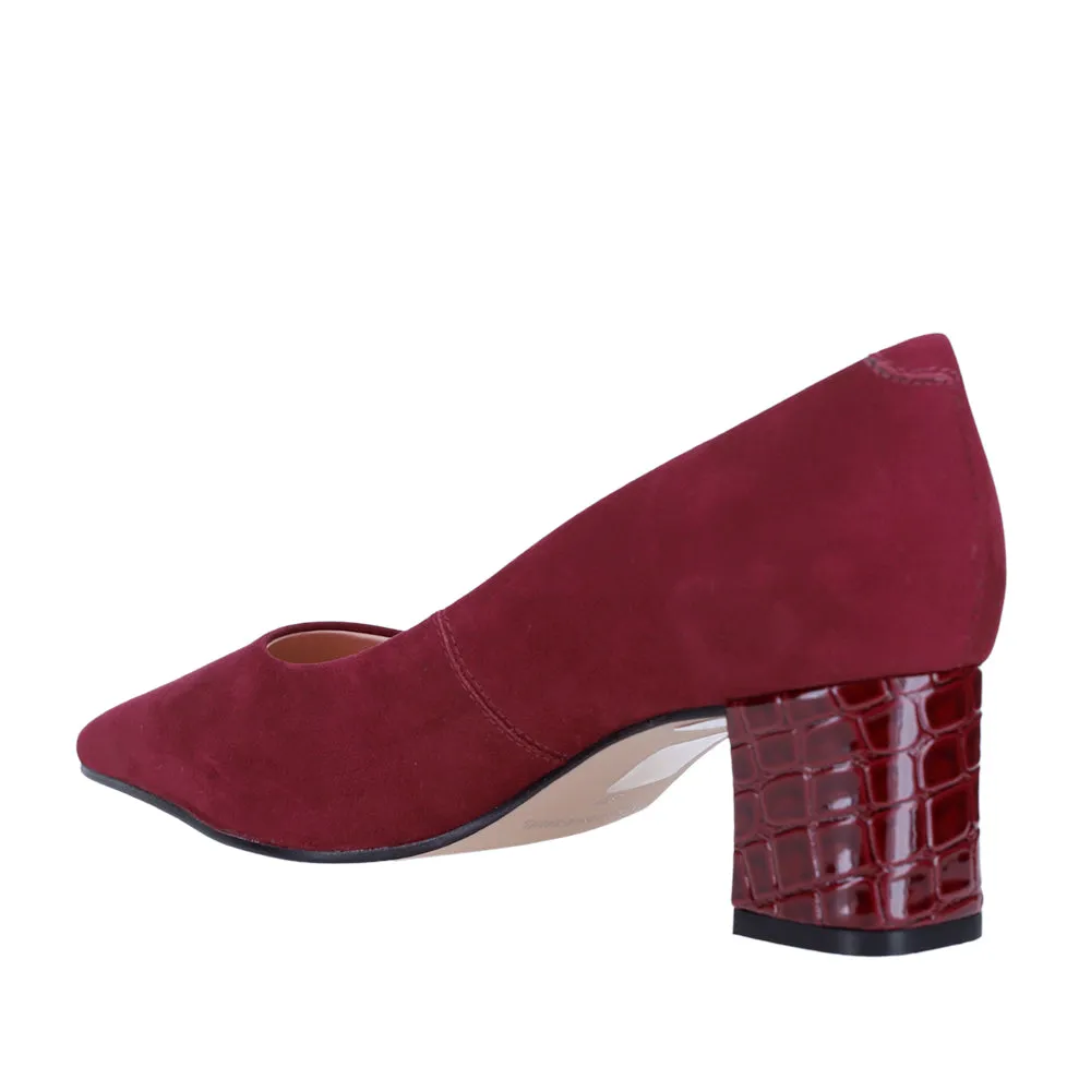 ZAGARRA - REMIN - BURGANDY SDE/CROC HEEL