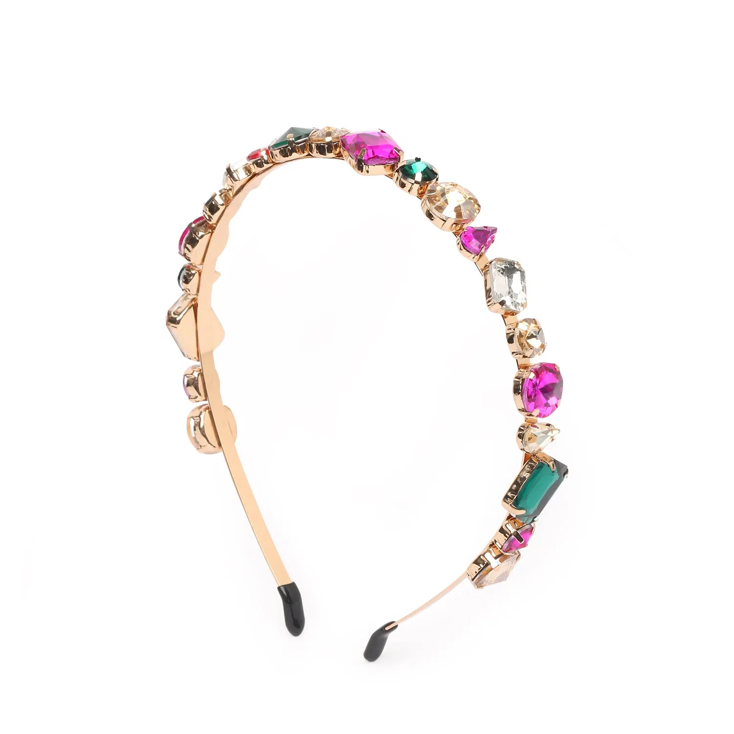 Zena Glamband with Pink and Green Rhinestones